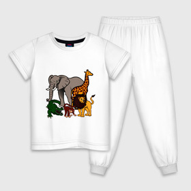 Детская пижама хлопок с принтом Африка в Петрозаводске, 100% хлопок |  брюки и футболка прямого кроя, без карманов, на брюках мягкая резинка на поясе и по низу штанин
 | африка | детские | животные | жираф | звери | зоопарк | картинки | крокодил | лев | мультфильмы | обезьяна | прикольные | природа | слон