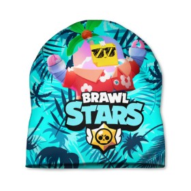 Шапка 3D с принтом BRAWL STARS TROPICAL SPROUT. в Петрозаводске, 100% полиэстер | универсальный размер, печать по всей поверхности изделия | Тематика изображения на принте: brawl stars | crow | gale | leon | leon shark | max | mr.p | sally leon | shark | sprout | tara | tropical sprout | virus 8 bit | werewolf leon | акула | берли | бравл старс | ворон | макс | оборотень