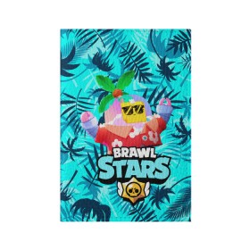 Обложка для паспорта матовая кожа с принтом BRAWL STARS TROPICAL SPROUT. в Петрозаводске, натуральная матовая кожа | размер 19,3 х 13,7 см; прозрачные пластиковые крепления | brawl stars | crow | gale | leon | leon shark | max | mr.p | sally leon | shark | sprout | tara | tropical sprout | virus 8 bit | werewolf leon | акула | берли | бравл старс | ворон | макс | оборотень