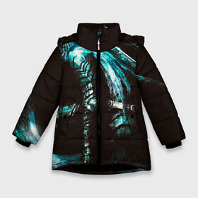 Зимняя куртка для девочек 3D с принтом Dark Souls 3 Artorias art в Петрозаводске, ткань верха — 100% полиэстер; подклад — 100% полиэстер, утеплитель — 100% полиэстер. | длина ниже бедра, удлиненная спинка, воротник стойка и отстегивающийся капюшон. Есть боковые карманы с листочкой на кнопках, утяжки по низу изделия и внутренний карман на молнии. 

Предусмотрены светоотражающий принт на спинке, радужный светоотражающий элемент на пуллере молнии и на резинке для утяжки. | Тематика изображения на принте: art | artorias | dark | fantasy | games | souls | арт | души | игра | темные | фантастика
