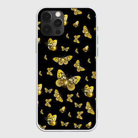 Чехол для iPhone 12 Pro Max с принтом Golden Butterfly pattern в Петрозаводске, Силикон |  | black | pattern | summer | wings | ангел | бабочка | бабочки | блестки | блестящий | девушке | желтые | животные | звери | золото | золотые | крылья | летать | летний | лето | мотылек | насекомое | ночные | паттерн