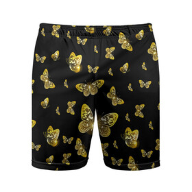 Мужские шорты спортивные с принтом Golden Butterfly pattern в Петрозаводске,  |  | black | pattern | summer | wings | ангел | бабочка | бабочки | блестки | блестящий | девушке | желтые | животные | звери | золото | золотые | крылья | летать | летний | лето | мотылек | насекомое | ночные | паттерн