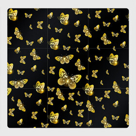 Магнитный плакат 3Х3 с принтом Golden Butterfly pattern в Петрозаводске, Полимерный материал с магнитным слоем | 9 деталей размером 9*9 см | black | pattern | summer | wings | ангел | бабочка | бабочки | блестки | блестящий | девушке | желтые | животные | звери | золото | золотые | крылья | летать | летний | лето | мотылек | насекомое | ночные | паттерн