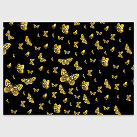 Поздравительная открытка с принтом Golden Butterfly pattern в Петрозаводске, 100% бумага | плотность бумаги 280 г/м2, матовая, на обратной стороне линовка и место для марки
 | black | pattern | summer | wings | ангел | бабочка | бабочки | блестки | блестящий | девушке | желтые | животные | звери | золото | золотые | крылья | летать | летний | лето | мотылек | насекомое | ночные | паттерн