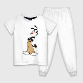 Детская пижама хлопок с принтом Animaniacs в Петрозаводске, 100% хлопок |  брюки и футболка прямого кроя, без карманов, на брюках мягкая резинка на поясе и по низу штанин
 | animaniacs | vdpartat | yakko warner | озорные анимашки | якко уорнер
