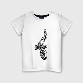 Детская футболка хлопок с принтом Мотоспорт (Z) в Петрозаводске, 100% хлопок | круглый вырез горловины, полуприлегающий силуэт, длина до линии бедер | Тематика изображения на принте: enduro | ktm | moto | motocycle | sportmotorcycle | ктм | мото | мотокросс | мотоспорт
