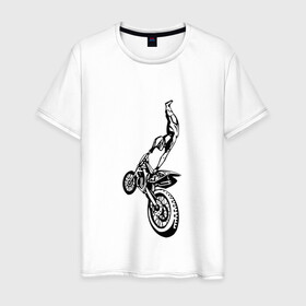 Мужская футболка хлопок с принтом Мотоспорт (Z) в Петрозаводске, 100% хлопок | прямой крой, круглый вырез горловины, длина до линии бедер, слегка спущенное плечо. | enduro | ktm | moto | motocycle | sportmotorcycle | ктм | мото | мотокросс | мотоспорт