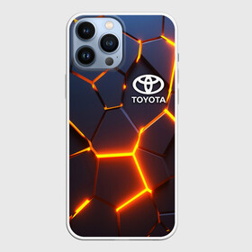 Чехол для iPhone 13 Pro Max с принтом TOYOTA | ТОЙОТА в Петрозаводске,  |  | 3d плиты | abstraction | auto | geometry | hexagon | neon | paints | sport | stripes | texture | toyota | triangle | абстракция | авто | автомобиль | автомобильные | бренд | брызги | брызги красок | геометрия | краски | марка | машины | неон