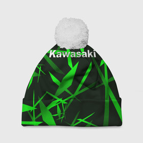 Шапка 3D c помпоном с принтом Kawasaki в Петрозаводске, 100% полиэстер | универсальный размер, печать по всей поверхности изделия | kawasaki | moto | дорога | кавасаки | машина | мотокросс | мотоцикл | мотоциклы