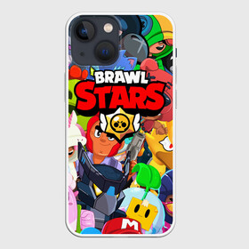 Чехол для iPhone 13 mini с принтом BRAWL STARS ВСЕ БРАВЛЕРЫ в Петрозаводске,  |  | Тематика изображения на принте: bibi | brawl stars | coach mike | crow | gale | leon | leon shark | max | mecha crow | mortis | mr.p | nani | phoenix | sally leon | sandy | spike | sprout | tara | virus 8 bit | werewolf | ворон | оборотень