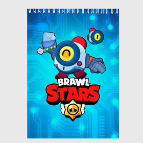 Скетчбук с принтом Nani - Brawl Stars в Петрозаводске, 100% бумага
 | 48 листов, плотность листов — 100 г/м2, плотность картонной обложки — 250 г/м2. Листы скреплены сверху удобной пружинной спиралью | бравл | бравлер | бравлпасс | бравлстарс | бравлстарсигра | бравлстарсновыйперс | бравлы | нани | робот