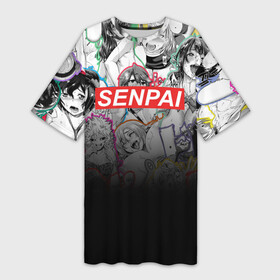 Платье-футболка 3D с принтом SENPAI в Петрозаводске,  |  | ahegao | anime | kawai | kowai | oppai | otaku | senpai | sugoi | waifu | yandere | аниме | ахегао | ковай | культура | отаку | семпай | сенпай | тренд | яндере