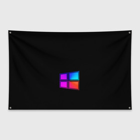 Флаг-баннер с принтом Windows 11 Remake в Петрозаводске, 100% полиэстер | размер 67 х 109 см, плотность ткани — 95 г/м2; по краям флага есть четыре люверса для крепления | 
