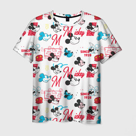 Мужская футболка 3D с принтом Mickey Mouse, в Петрозаводске, 100% полиэфир | прямой крой, круглый вырез горловины, длина до линии бедер | disney | mickey mouse | vdpartat | дисней | маус | мики | микки | микки маус | мышонок микки | паттерн | текстура