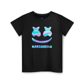 Детская футболка хлопок с принтом Marshmello в Петрозаводске, 100% хлопок | круглый вырез горловины, полуприлегающий силуэт, длина до линии бедер | Тематика изображения на принте: fortnite | marshmello | диджей | маршмелло | маршмеллоу | маршмелоу | музыка | фортнайт
