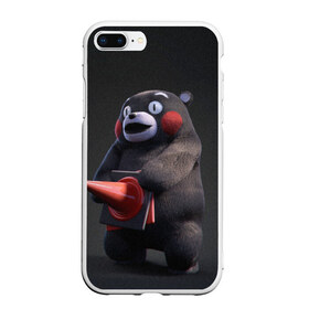 Чехол для iPhone 7Plus/8 Plus матовый с принтом Kumamon в Петрозаводске, Силикон | Область печати: задняя сторона чехла, без боковых панелей | Тематика изображения на принте: fire | for | glory | hell | japan | kumamon | of course | ofc | satan | the | иероглифы | кумамон | медведь | огонь | пожар | сатана | япония