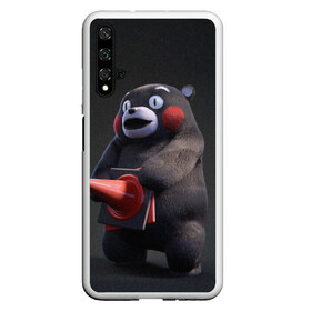 Чехол для Honor 20 с принтом Kumamon в Петрозаводске, Силикон | Область печати: задняя сторона чехла, без боковых панелей | fire | for | glory | hell | japan | kumamon | of course | ofc | satan | the | иероглифы | кумамон | медведь | огонь | пожар | сатана | япония