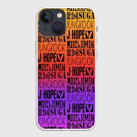 Чехол для iPhone 13 mini с принтом BTS в Петрозаводске,  |  | bangtan | bighit | boy | fake love | j hope | jimin | jin | jungkook | korea | kpop | live | luv | mic drop | rm | suga | v | with | бтс | кей | поп