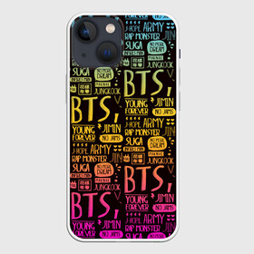 Чехол для iPhone 13 mini с принтом BTS в Петрозаводске,  |  | bangtan | bighit | boy | fake love | j hope | jimin | jin | jungkook | korea | kpop | live | luv | mic drop | rm | suga | v | with | бтс | кей | поп