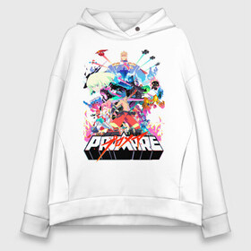 Женское худи Oversize хлопок с принтом PROMARE в Петрозаводске, френч-терри — 70% хлопок, 30% полиэстер. Мягкий теплый начес внутри —100% хлопок | боковые карманы, эластичные манжеты и нижняя кромка, капюшон на магнитной кнопке | anime | fdpp | fire rеscue | mad burnish | promare | аниме | гало | лио | опалённые | пожарники | пожарные | промар