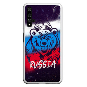 Чехол для Honor 20 с принтом Russia Bear в Петрозаводске, Силикон | Область печати: задняя сторона чехла, без боковых панелей | 12 июня | bear | marble | russia | грозный медведь | день россии | медведь | мишка | мрамор | мраморная | праздник | россия | страна | триколор | флаг