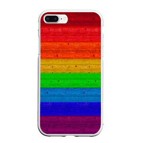 Чехол для iPhone 7Plus/8 Plus матовый с принтом Разноцветные доски радужный в Петрозаводске, Силикон | Область печати: задняя сторона чехла, без боковых панелей | крашеные доски | линии | полосы | радуга | радужный | разноцветный | ярко