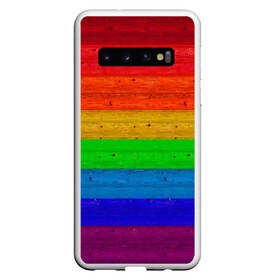Чехол для Samsung Galaxy S10 с принтом Разноцветные доски радужный в Петрозаводске, Силикон | Область печати: задняя сторона чехла, без боковых панелей | крашеные доски | линии | полосы | радуга | радужный | разноцветный | ярко
