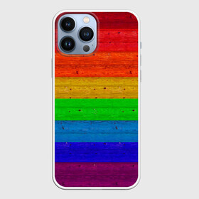 Чехол для iPhone 13 Pro Max с принтом Разноцветные доски радужный в Петрозаводске,  |  | крашеные доски | линии | полосы | радуга | радужный | разноцветный | ярко