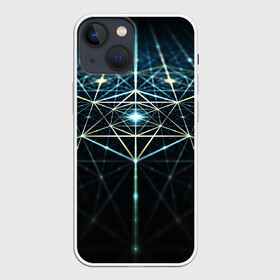 Чехол для iPhone 13 mini с принтом CYBERWORLD ABSTRACT в Петрозаводске,  |  | abstract | abstraction | color | fractal | geometry | paitnt | polygon | polygonal | psy | абстракция | геометрия | краски | неоновые | полигоны | психоделика | фрактал