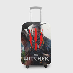 Чехол для чемодана 3D с принтом The Witcher. в Петрозаводске, 86% полиэфир, 14% спандекс | двустороннее нанесение принта, прорези для ручек и колес | netflix | the witcher | американский сериал | ве витчер | ведьмак | геральт | игра | кино | нетфликс | популярные иллюстрации | сериал | сериалы | фильмы | фэнтези