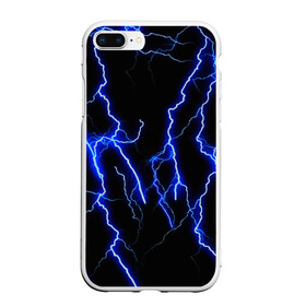 Чехол для iPhone 7Plus/8 Plus матовый с принтом МОЛНИИ в Петрозаводске, Силикон | Область печати: задняя сторона чехла, без боковых панелей | color | colour | electricity | glim | glow | light | lights | neon | power | shine | молния | напряжение | неоновый | разряд | стихия | ток | удар | электричество