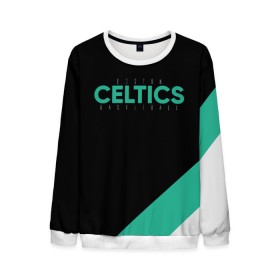 Мужской свитшот 3D с принтом BOSTON CELTICS в Петрозаводске, 100% полиэстер с мягким внутренним слоем | круглый вырез горловины, мягкая резинка на манжетах и поясе, свободная посадка по фигуре | boston | boston seltics | irving | kyrie irving | бостон | бостон селтикс | ирвинг | кайри ирвинг | селтикс