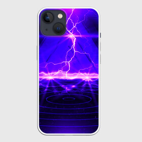 Чехол для iPhone 13 с принтом НЕОНОВЫЕ МОЛНИИ в Петрозаводске,  |  | color | colour | electricity | glim | glow | light | lights | neon | power | shine | молния | напряжение | неоновый | разряд | стихия | ток | удар | электричество