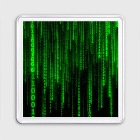 Магнит 55*55 с принтом Матрица код цифры программист в Петрозаводске, Пластик | Размер: 65*65 мм; Размер печати: 55*55 мм | Тематика изображения на принте: бинарный код | веб | вирус | всемирная паутина | двоичный код | зеленый | интернет | информация | кибер | код | кодер | кодирование | матрица | наука | олдскул | по | программирование