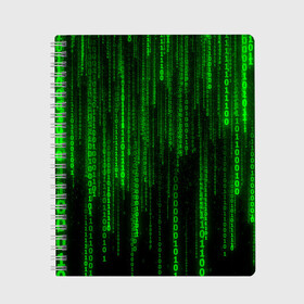 Тетрадь с принтом Матрица код цифры программист в Петрозаводске, 100% бумага | 48 листов, плотность листов — 60 г/м2, плотность картонной обложки — 250 г/м2. Листы скреплены сбоку удобной пружинной спиралью. Уголки страниц и обложки скругленные. Цвет линий — светло-серый
 | бинарный код | веб | вирус | всемирная паутина | двоичный код | зеленый | интернет | информация | кибер | код | кодер | кодирование | матрица | наука | олдскул | по | программирование