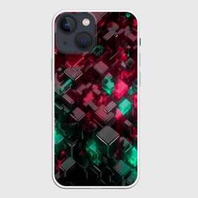 Чехол для iPhone 13 mini с принтом ABSTRACTION в Петрозаводске,  |  | abstract | abstraction | color | fractal | geometry | paitnt | polygon | polygonal | psy | абстракция | геометрия | краски | неоновые | полигоны | психоделика | фрактал