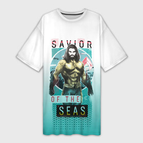 Платье-футболка 3D с принтом SAVIOR OF THE SEAS в Петрозаводске,  |  | aquaman | atlanna | atlantean soldier | black manta | brine king | mera | orm | vdgerir | аквамен | аквамэн | артур карри | атланта | мера