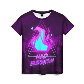 Женская футболка 3D с принтом PROMARE MAD BURNISH в Петрозаводске, 100% полиэфир ( синтетическое хлопкоподобное полотно) | прямой крой, круглый вырез горловины, длина до линии бедер | anime | fdpp | fire rеscue | mad burnish | promare | аниме | гало | лио | опалённые | промар