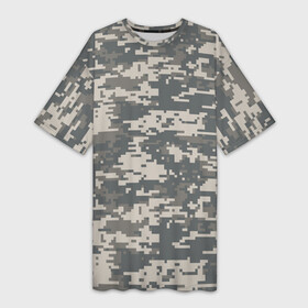 Платье-футболка 3D с принтом Цифровой камуфляж в Петрозаводске,  |  | camo | camouflage | digital | military | pixel | армия | битва | военный | война | войска | войсковой | городской | для пустыни | камуфляж | милитари | нато | натовский | пиксели | пиксельный | пустынный | страйкболл