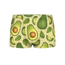 Мужские трусы 3D с принтом Авокадо в Петрозаводске, 50% хлопок, 50% полиэстер | классическая посадка, на поясе мягкая тканевая резинка | авокадо | зеленый | лайм | листок