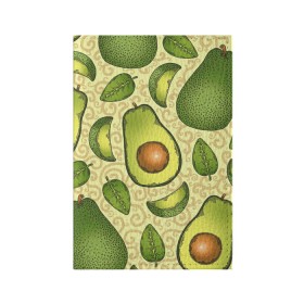 Обложка для паспорта матовая кожа с принтом Авокадо в Петрозаводске, натуральная матовая кожа | размер 19,3 х 13,7 см; прозрачные пластиковые крепления | авокадо | зеленый | лайм | листок