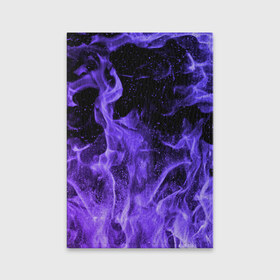 Обложка для паспорта матовая кожа с принтом ОГОНЬ НЕОН в Петрозаводске, натуральная матовая кожа | размер 19,3 х 13,7 см; прозрачные пластиковые крепления | абстракция | горит | неон | неоновый | огонь | пламя | пожар | синий | текстура | фиолетовый | яркий
