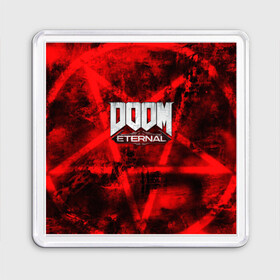 Магнит 55*55 с принтом Doom Eternal в Петрозаводске, Пластик | Размер: 65*65 мм; Размер печати: 55*55 мм | Тематика изображения на принте: bethesda softworks | doom eternal | doomguy | id software | демоны | дум этернал | марс | палач рока | этернал