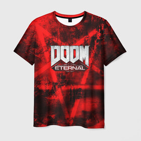 Мужская футболка 3D с принтом Doom Eternal в Петрозаводске, 100% полиэфир | прямой крой, круглый вырез горловины, длина до линии бедер | bethesda softworks | doom eternal | doomguy | id software | демоны | дум этернал | марс | палач рока | этернал