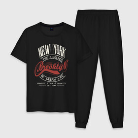 Мужская пижама хлопок с принтом Городские легенды Нью-Йорка в Петрозаводске, 100% хлопок | брюки и футболка прямого кроя, без карманов, на брюках мягкая резинка на поясе и по низу штанин
 | Тематика изображения на принте: bronx | brooklyn | city | manhattan | new york | queens | retro | staten island | usa | vintage | бронкс | бруклин | винтаж | джерси | квинс | легенды | мантэттен | манхеттен | манхэттэн | нью джерси | нью йорк | остров | ретро | стейтен айленд |