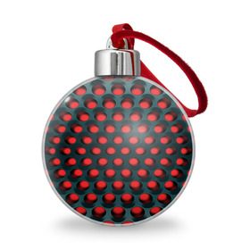 Ёлочный шар с принтом Раскалённый красный 3Д в Петрозаводске, Пластик | Диаметр: 77 мм | горошек | железо | жесть | излучение | иллюзия | круги | лампочки | металл | оболочка | объём | сияние | соты | сталь | фонари | шарики | шары