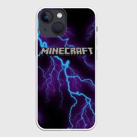 Чехол для iPhone 13 mini с принтом MINECRAFT в Петрозаводске,  |  | creeper | game | minecraft | блоки | игра | квадраты | компьютерная | крипер | майнкрафт | молния