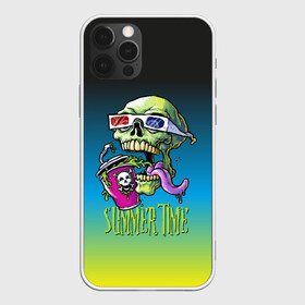 Чехол для iPhone 12 Pro с принтом Cool skull в Петрозаводске, силикон | область печати: задняя сторона чехла, без боковых панелей | bones | grin | jaw | juice | skull | teeth | tongue | зубы | кости | оскал | очки | пасть | сок | череп | язык