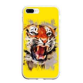 Чехол для iPhone 7Plus/8 Plus матовый с принтом Оскал тигра в Петрозаводске, Силикон | Область печати: задняя сторона чехла, без боковых панелей | барс | волк | детёныш | джунгли | енот | животное | зубр | кот | лев | леопард | львица | медведь | охотник | пасть | полосы | пятнистая | рык | рычание | тигр | тигрица | хозяин | царьзверей | шерсть