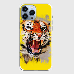 Чехол для iPhone 13 Pro Max с принтом Оскал тигра в Петрозаводске,  |  | барс | волк | детёныш | джунгли | енот | животное | зубр | кот | лев | леопард | львица | медведь | охотник | пасть | полосы | пятнистая | рык | рычание | тигр | тигрица | хозяин | царьзверей | шерсть
